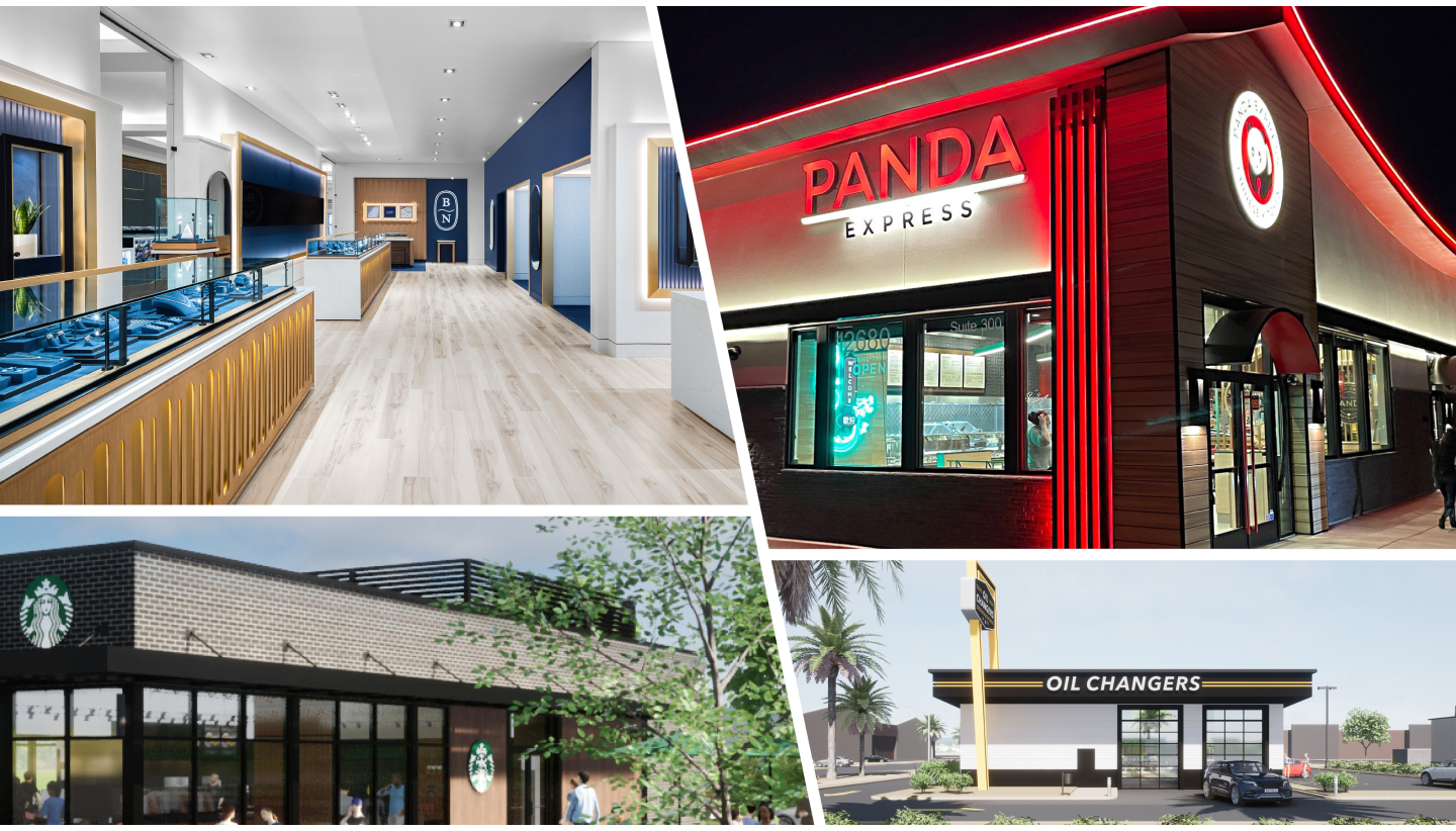 collage of retail spaces that NewGround has designed and built