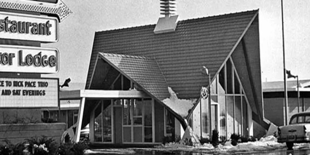 black and white photo of howard johnson's