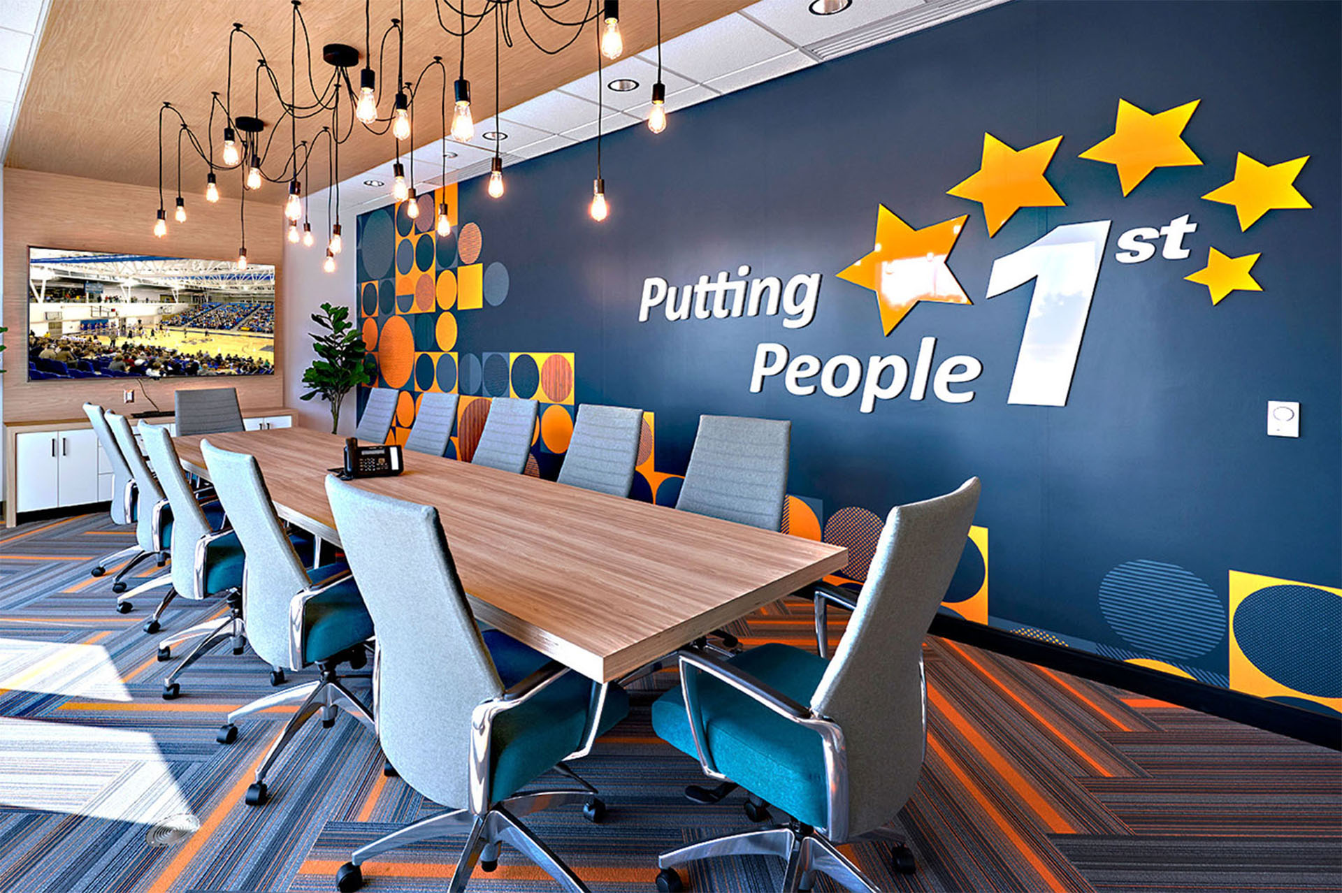 conference room with a long conference table